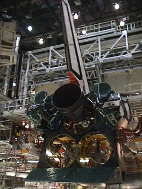 Discovery's three engines in rework in December 2000