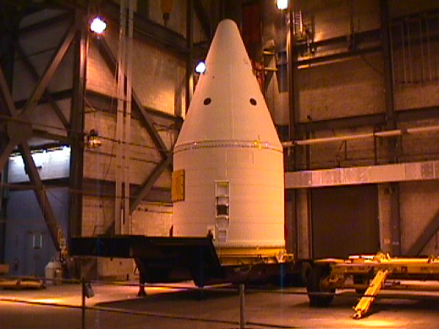 A spare nose cone for a rocket booster